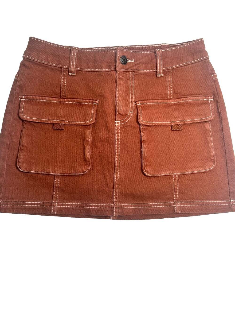 Women's Wild Fable Denim Cargo Mini Skirt Brown Size XS